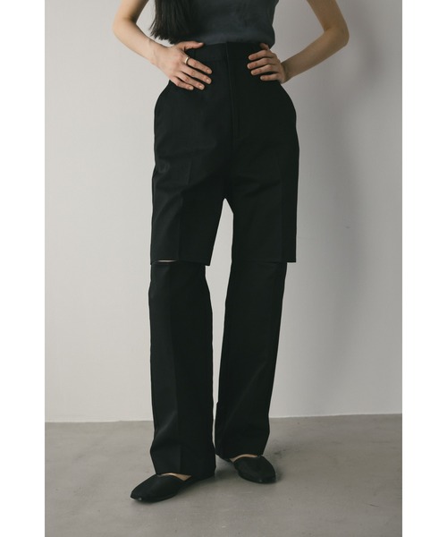 STYLEMIXER（スタイルミキサー）の「スリットセンタープレスパンツ（その他パンツ・レディース・ブラック/ベージュ・SMALL/MEDIUM）」の5枚目の写真