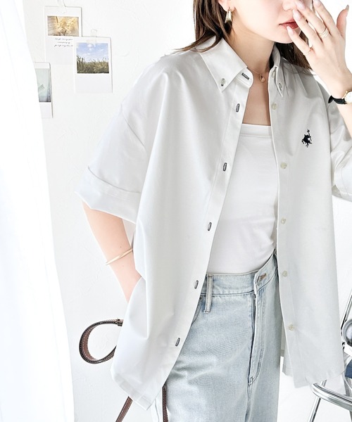 Java（ジャバ）の「《JaVa ジャバコラボ》トラッドテイストをポップにアップデート。胸刺繍ボタンダウンシャツ（シャツ/ブラウス・レディース・ブラック系その他/オフホワイト/ブルー/ベージュ・LARGE/MEDIUM/SMALL/X-LARGE）」の21枚目の写真