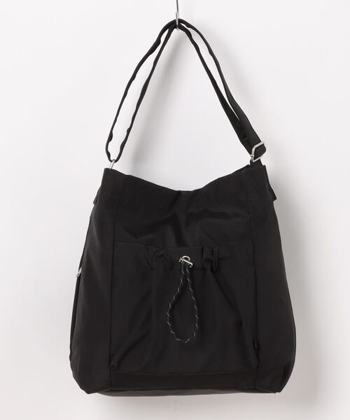 and it_（アンドイット）の「Legato Largo ドロストバック A4ショルダー（ショルダーバッグ・レディース・ベージュ/アイボリー/ブラック/グレー・FREE）」の2枚目の写真