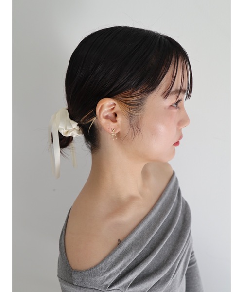 JUMELLE（ジュメロ）の「ribbon laceup pierce（ピアス（両耳用）・レディース・シルバー/ゴールド・FREE）」の19枚目の写真