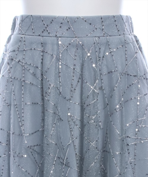 clear（クリア）の「スパンコールチュールロングスカート[フレアスカート 骨格ウェーブ キラキラ]（スカート・レディース・シルバー/ブラック・F）」の7枚目の写真