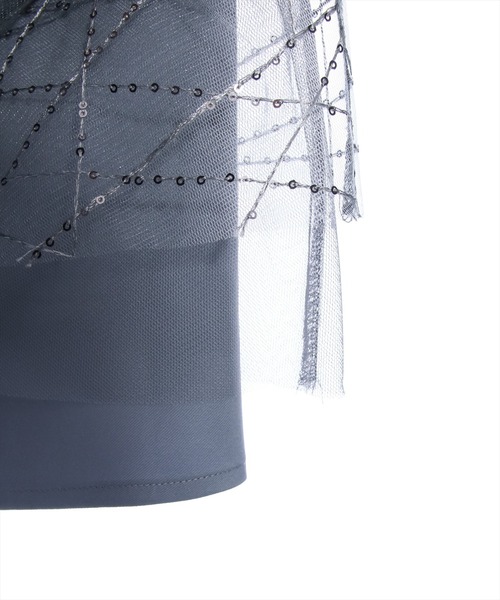 clear（クリア）の「スパンコールチュールロングスカート[フレアスカート 骨格ウェーブ キラキラ]（スカート・レディース・シルバー/ブラック・F）」の9枚目の写真