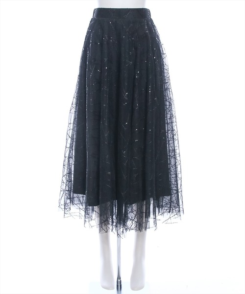 clear（クリア）の「スパンコールチュールロングスカート[フレアスカート 骨格ウェーブ キラキラ]（スカート・レディース・シルバー/ブラック・F）」の18枚目の写真