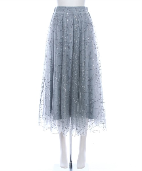 clear（クリア）の「スパンコールチュールロングスカート[フレアスカート 骨格ウェーブ キラキラ]（スカート・レディース・シルバー/ブラック・F）」の19枚目の写真