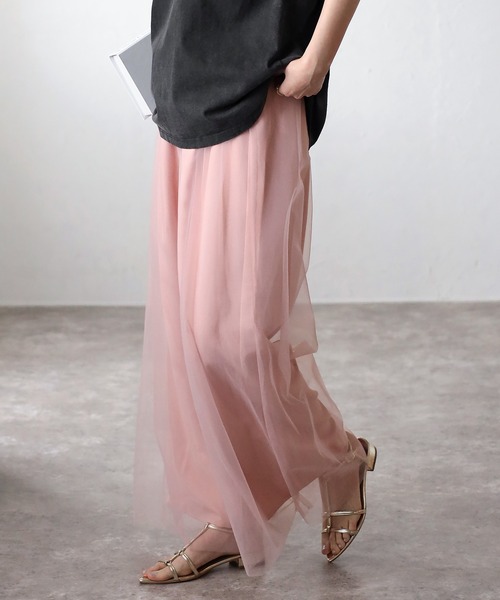 COMMRE（コムル）の「チュールレイヤードパンツ（その他パンツ・レディース・ピンク/ブラック・FREE）」の13枚目の写真