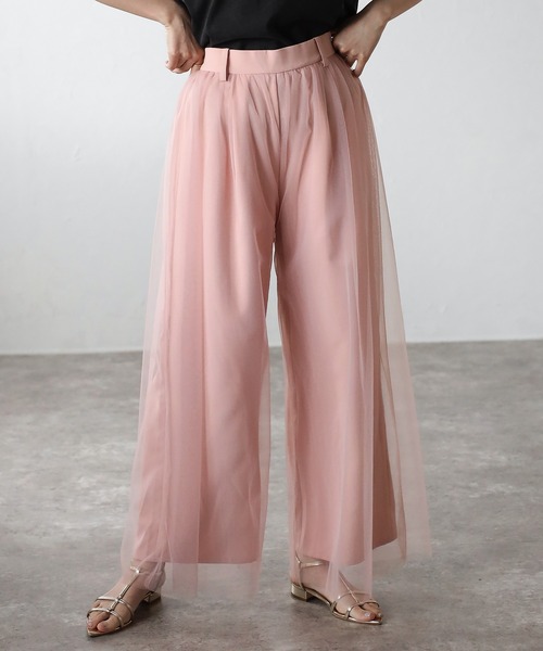 COMMRE（コムル）の「チュールレイヤードパンツ（その他パンツ・レディース・ピンク/ブラック・FREE）」の15枚目の写真