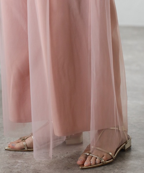 COMMRE（コムル）の「チュールレイヤードパンツ（その他パンツ・レディース・ピンク/ブラック・FREE）」の4枚目の写真