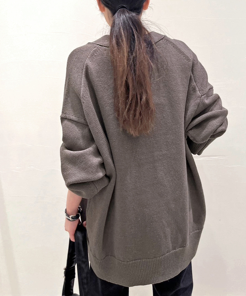 AP STUDIO(エーピーストゥディオ)の「リラックスサイズリネンカーディガン(ニット/セーター・レディース・オリーブ/グレー/ホワイト・FREE)」の4枚目の写真