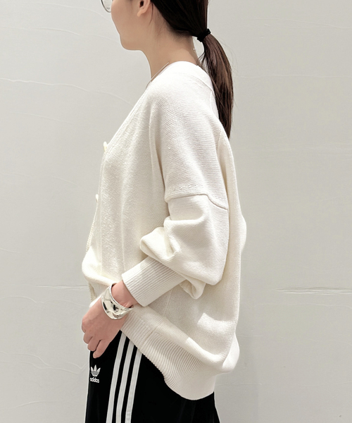 AP STUDIO(エーピーストゥディオ)の「リラックスサイズリネンカーディガン(ニット/セーター・レディース・オリーブ/グレー/ホワイト・FREE)」の21枚目の写真