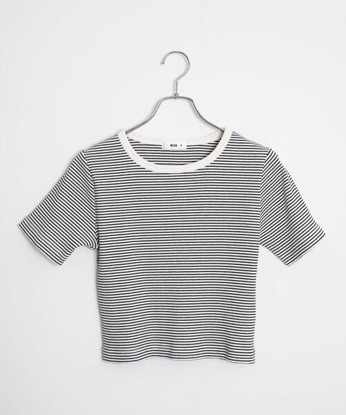 WEGO（ウィゴー）の「WEGO/コンパクトリブT（Tシャツ/カットソー・レディース・ブラック系その他/ブルー/ブラック系その他5/ブラック/ホワイト系その他5/ホワイト系その他/レッド/ホワイト/ライム・LARGE/MEDIUM/SMALL）」の19枚目の写真