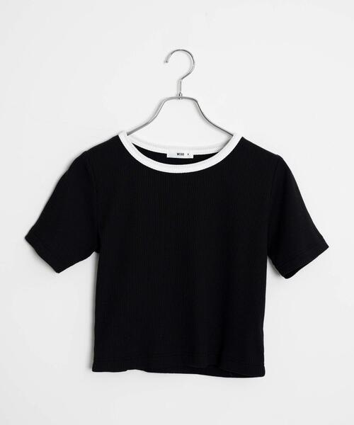 WEGO（ウィゴー）の「WEGO/コンパクトリブT（Tシャツ/カットソー・レディース・ブラック系その他/ブルー/ブラック系その他5/ブラック/ホワイト系その他5/ホワイト系その他/レッド/ホワイト/ライム・LARGE/MEDIUM/SMALL）」の21枚目の写真