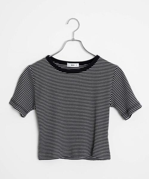 WEGO（ウィゴー）の「WEGO/コンパクトリブT（Tシャツ/カットソー・レディース・ブラック系その他/ブルー/ブラック系その他5/ブラック/ホワイト系その他5/ホワイト系その他/レッド/ホワイト/ライム・LARGE/MEDIUM/SMALL）」の22枚目の写真