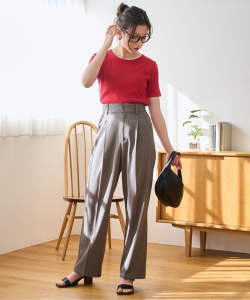 WEGO（ウィゴー）の「WEGO/コンパクトリブT（Tシャツ/カットソー・レディース・ブラック系その他/ブルー/ブラック系その他5/ブラック/ホワイト系その他5/ホワイト系その他/レッド/ホワイト/ライム・LARGE/MEDIUM/SMALL）」の16枚目の写真