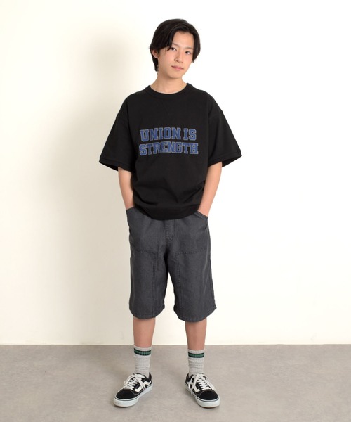 GLAZOS(グラソス)の「USAコットン・スウェットライクカレッジロゴプリント半袖Tシャツ(Tシャツ/カットソー・キッズ・ブラック/グレー/ブルー・170cm/160cm/150cm/140cm)」の10枚目の写真