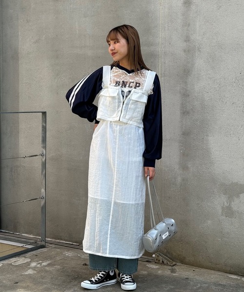 CIAOPANIC(チャオパニック)の「【WEB限定】2WAYナイロンジャンスカ(ジャンパースカート・レディース・イエロー/オフホワイト/ブラック・FREE)」の22枚目の写真