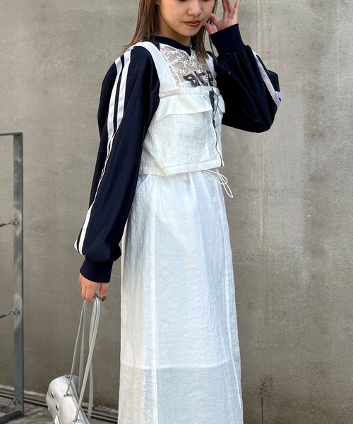 CIAOPANIC(チャオパニック)の「【WEB限定】2WAYナイロンジャンスカ(ジャンパースカート・レディース・イエロー/オフホワイト/ブラック・FREE)」の7枚目の写真