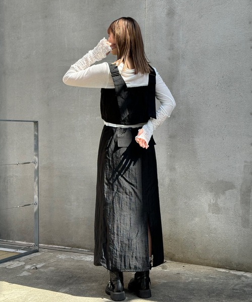 CIAOPANIC(チャオパニック)の「【WEB限定】2WAYナイロンジャンスカ(ジャンパースカート・レディース・イエロー/オフホワイト/ブラック・FREE)」の15枚目の写真