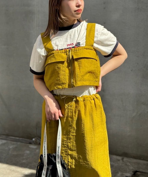 CIAOPANIC(チャオパニック)の「【WEB限定】2WAYナイロンジャンスカ(ジャンパースカート・レディース・イエロー/オフホワイト/ブラック・FREE)」の16枚目の写真