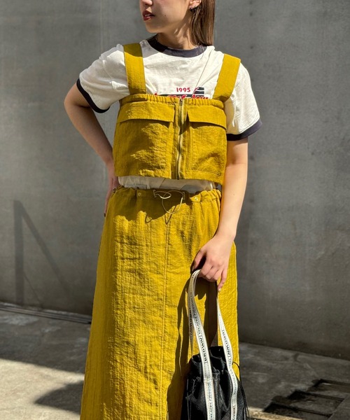 CIAOPANIC(チャオパニック)の「【WEB限定】2WAYナイロンジャンスカ(ジャンパースカート・レディース・イエロー/オフホワイト/ブラック・FREE)」の17枚目の写真