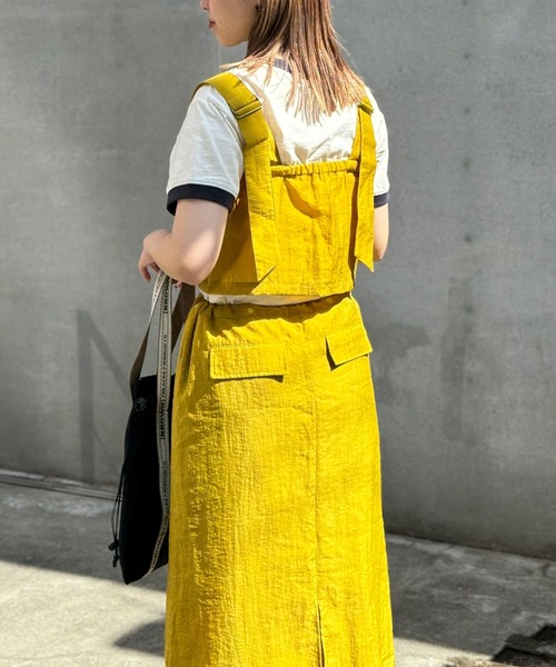 CIAOPANIC(チャオパニック)の「【WEB限定】2WAYナイロンジャンスカ(ジャンパースカート・レディース・イエロー/オフホワイト/ブラック・FREE)」の18枚目の写真