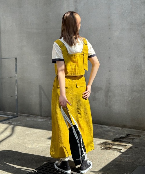 CIAOPANIC(チャオパニック)の「【WEB限定】2WAYナイロンジャンスカ(ジャンパースカート・レディース・イエロー/オフホワイト/ブラック・FREE)」の20枚目の写真