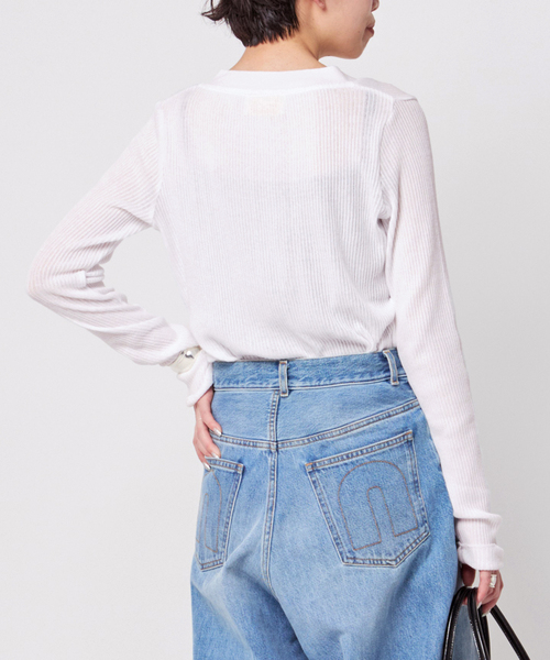 AP STUDIO（エーピーストゥディオ）の「【CAROUSELAMBRA】ルーズロングスリーブVネックティーシャツ（Tシャツ/カットソー・レディース・ホワイト/カーキ/ブラック・FREE）」の7枚目の写真