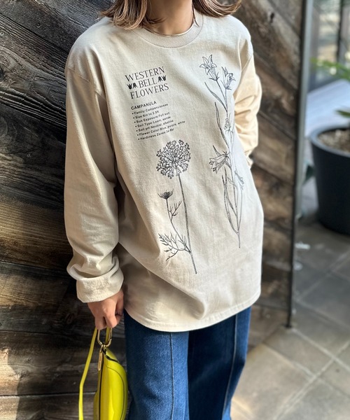 mi via loca(ミヴィアロカ)の「GILDAN ベルフラワーロゴロンT 【PT NO. MVL031 ※2A】(Tシャツ/カットソー・レディース・ベージュ/オフホワイト/ライトブルー・MEDIUM/X-LARGE)」の9枚目の写真