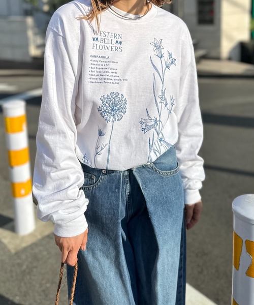 mi via loca(ミヴィアロカ)の「GILDAN ベルフラワーロゴロンT 【PT NO. MVL031 ※2A】(Tシャツ/カットソー・レディース・ベージュ/オフホワイト/ライトブルー・MEDIUM/X-LARGE)」の16枚目の写真