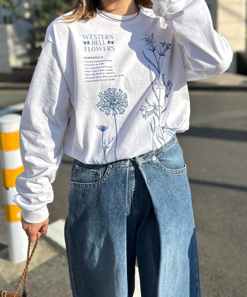 mi via loca(ミヴィアロカ)の「GILDAN ベルフラワーロゴロンT 【PT NO. MVL031 ※2A】(Tシャツ/カットソー・レディース・ベージュ/オフホワイト/ライトブルー・MEDIUM/X-LARGE)」の12枚目の写真