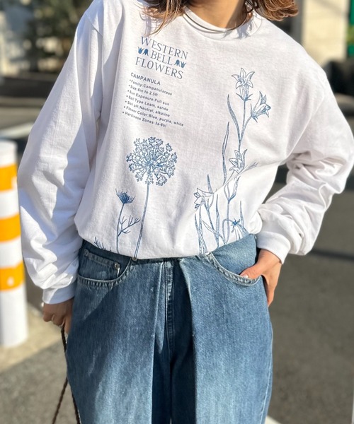 mi via loca(ミヴィアロカ)の「GILDAN ベルフラワーロゴロンT 【PT NO. MVL031 ※2A】(Tシャツ/カットソー・レディース・ベージュ/オフホワイト/ライトブルー・MEDIUM/X-LARGE)」の18枚目の写真