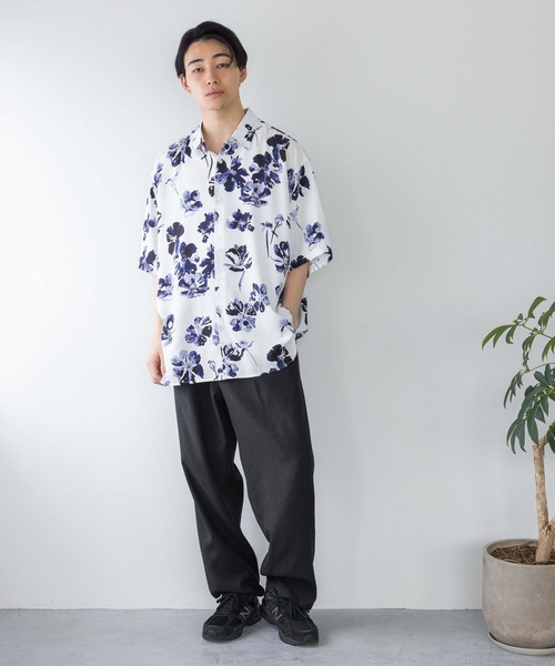 LOWRYS FARM（ローリーズファーム）の「ＮＹＢＧボタニカルシャツＳＳ　113081（シャツ/ブラウス・メンズ・ホワイト/ブラック/ネイビー・MEDIUM/LARGE）」の20枚目の写真