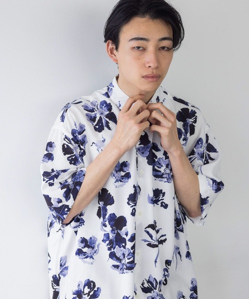 LOWRYS FARM（ローリーズファーム）の「ＮＹＢＧボタニカルシャツＳＳ　113081（シャツ/ブラウス・メンズ・ホワイト/ブラック/ネイビー・MEDIUM/LARGE）」の18枚目の写真