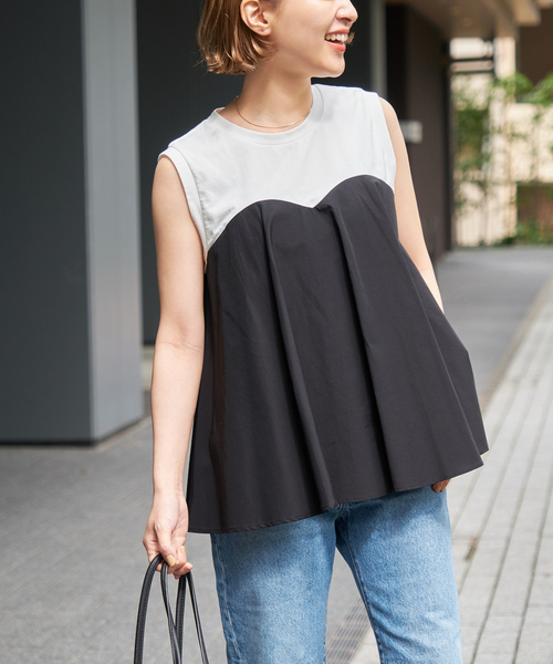 【保障できる】 ビスチェコンビノースリプルオーバー（Tシャツ/カットソー トップス