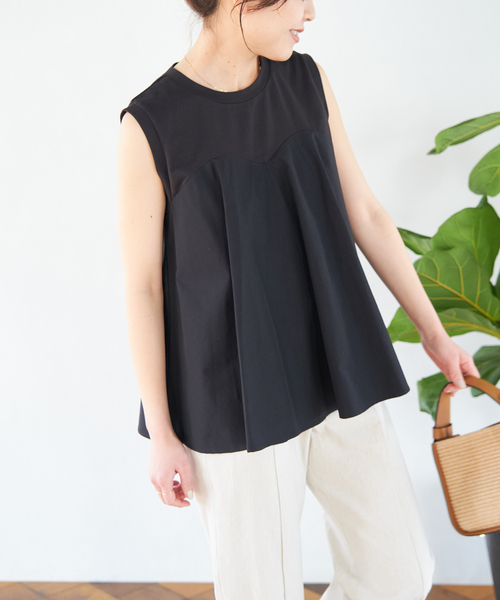 ✨綿100%✨ スピックアンドスパン ビスチェコンビノースリプルオーバー 黒 ビスチェコンビノースリプルオーバー（Tシャツ/カットソー