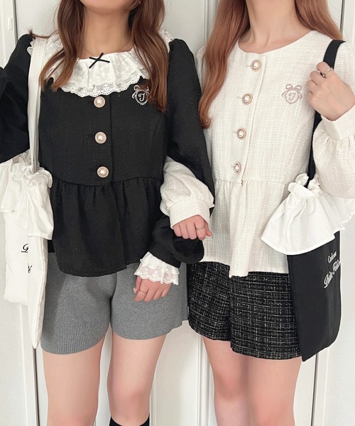 apres jour(アプレジュール)の「ツイードペプラムジャケット【ZOZOTOWN限定アイテム】(テーラードジャケット・レディース・アイボリー/ブラック/グレイッシュベージュ・X-LARGE/フリー)」の9枚目の写真