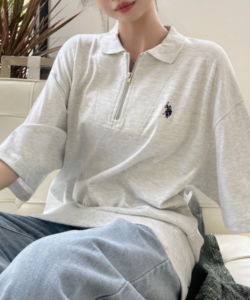 アミパリ　ショートスリーブポロ　セットアップ セール】Ada. // U.S. POLO ASSN. ハーフジップ ショート