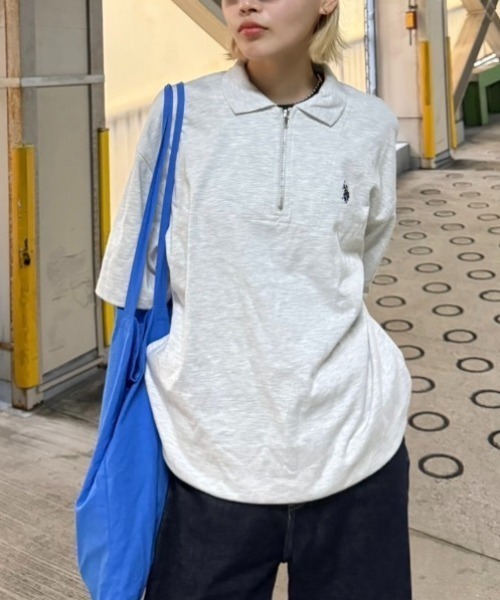 U.S. POLO ASSN.(ユーエスポロアッスン)の「Ada. // U.S. POLO ASSN. ハーフジップ ショートスリーブ ポロシャツ(ポロシャツ・レディース・ブラック/ネイビー/オフホワイト/杢グレー/チャコール・L/M/S)」の17枚目の写真