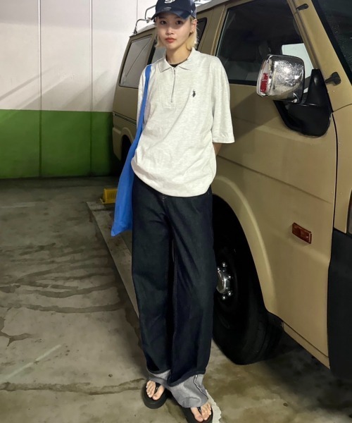 U.S. POLO ASSN.(ユーエスポロアッスン)の「Ada. // U.S. POLO ASSN. ハーフジップ ショートスリーブ ポロシャツ(ポロシャツ・レディース・ブラック/ネイビー/オフホワイト/杢グレー/チャコール・L/M/S)」の14枚目の写真