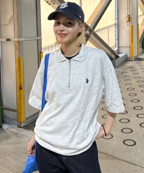 U.S. POLO ASSN.(ユーエスポロアッスン)の「Ada. // U.S. POLO ASSN. ハーフジップ ショートスリーブ ポロシャツ(ポロシャツ・レディース・ブラック/ネイビー/オフホワイト/杢グレー/チャコール・L/M/S)」の20枚目の写真