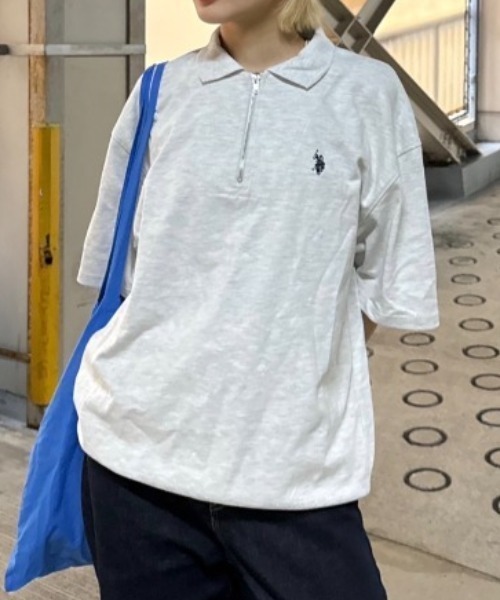 U.S. POLO ASSN.(ユーエスポロアッスン)の「Ada. // U.S. POLO ASSN. ハーフジップ ショートスリーブ ポロシャツ(ポロシャツ・レディース・ブラック/ネイビー/オフホワイト/杢グレー/チャコール・L/M/S)」の12枚目の写真