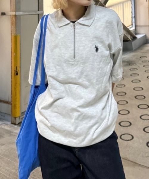 U.S. POLO ASSN.(ユーエスポロアッスン)の「Ada. // U.S. POLO ASSN. ハーフジップ ショートスリーブ ポロシャツ(ポロシャツ・レディース・ブラック/ネイビー/オフホワイト/杢グレー/チャコール・L/M/S)」の16枚目の写真