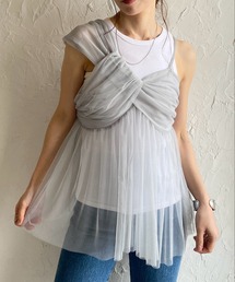 アシメキャミソールラメギャザーミディドレスchS アシメキャミソールラメギャザーミディドレスchS