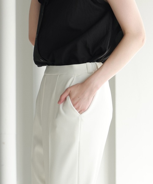 sankyo shokai(サンキョウショウカイ)の「テーパードパンツ ストレッチ ウエストゴム 日本製(スラックス・レディース・ベージュ/ネイビー/ホワイト/ブラック・M/L/LL)」の16枚目の写真