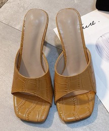型押しミュールサンダル