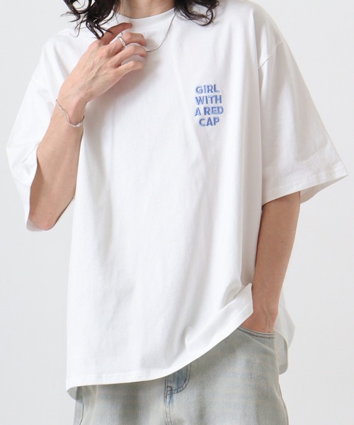Red Cap Girl(レッドキャプガール)の「REDCAPGIRL 天竺 バックプリント ルーズシルエット半袖Tシャツ(Tシャツ/カットソー・メンズ・ホワイト/アッシュグレー・M/L)」の3枚目の写真