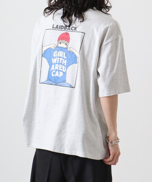 Red Cap Girl(レッドキャプガール)の「REDCAPGIRL 天竺 バックプリント ルーズシルエット半袖Tシャツ(Tシャツ/カットソー・メンズ・ホワイト/アッシュグレー・M/L)」の7枚目の写真