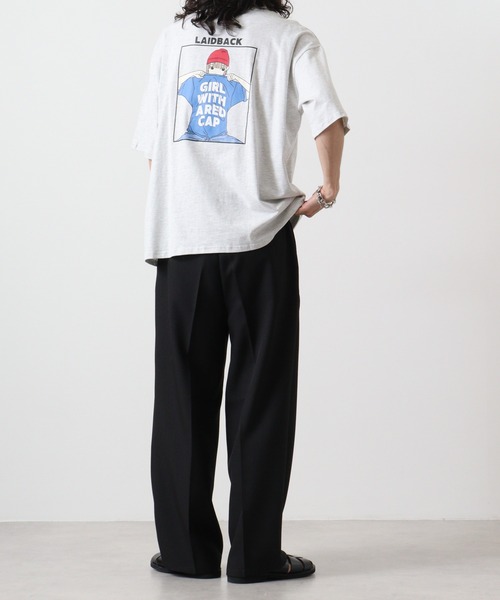 Red Cap Girl(レッドキャプガール)の「REDCAPGIRL 天竺 バックプリント ルーズシルエット半袖Tシャツ(Tシャツ/カットソー・メンズ・ホワイト/アッシュグレー・M/L)」の10枚目の写真