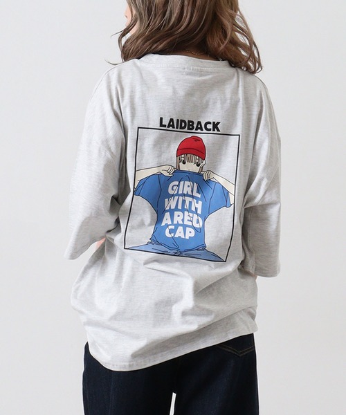 Red Cap Girl(レッドキャプガール)の「REDCAPGIRL 天竺 バックプリント ルーズシルエット半袖Tシャツ(Tシャツ/カットソー・メンズ・ホワイト/アッシュグレー・M/L)」の17枚目の写真