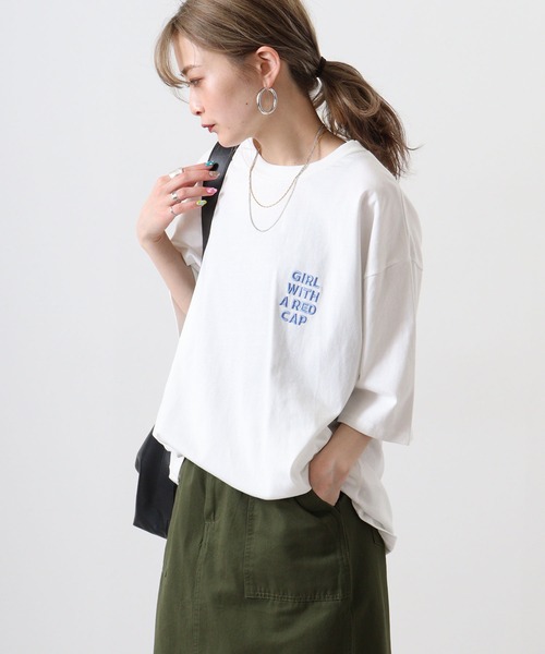 Red Cap Girl(レッドキャプガール)の「REDCAPGIRL 天竺 バックプリント ルーズシルエット半袖Tシャツ(Tシャツ/カットソー・メンズ・ホワイト/アッシュグレー・M/L)」の12枚目の写真