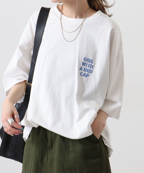 Red Cap Girl(レッドキャプガール)の「REDCAPGIRL 天竺 バックプリント ルーズシルエット半袖Tシャツ(Tシャツ/カットソー・メンズ・ホワイト/アッシュグレー・M/L)」の11枚目の写真